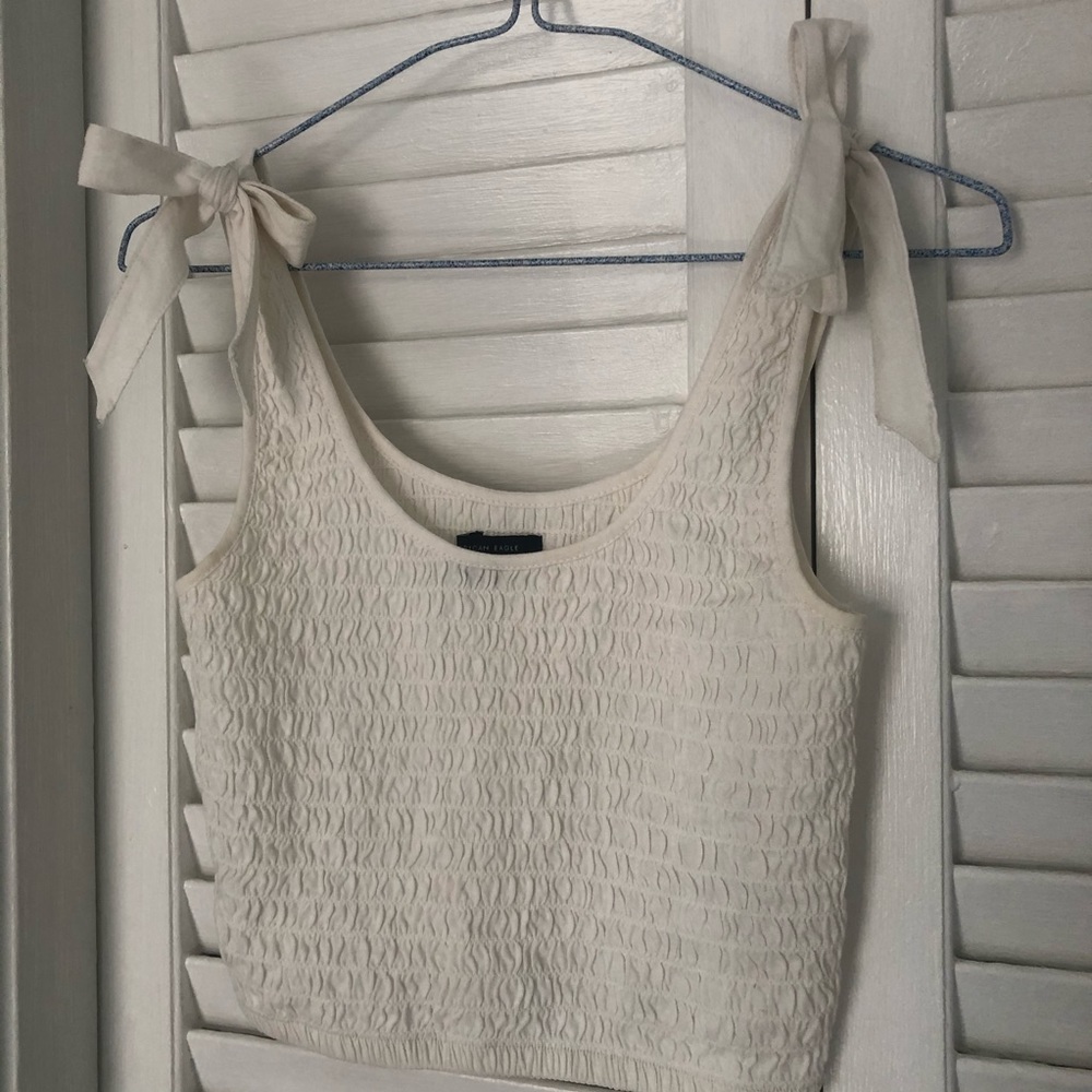 Aerie tie white cinched tank xs